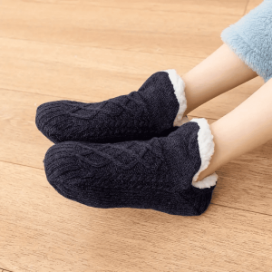 COZYFOOT Thermische Fleece Sokken - S (35-38), Zwart