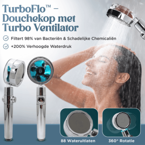 TurboFlo - Douchekop met Turbo Ventilator