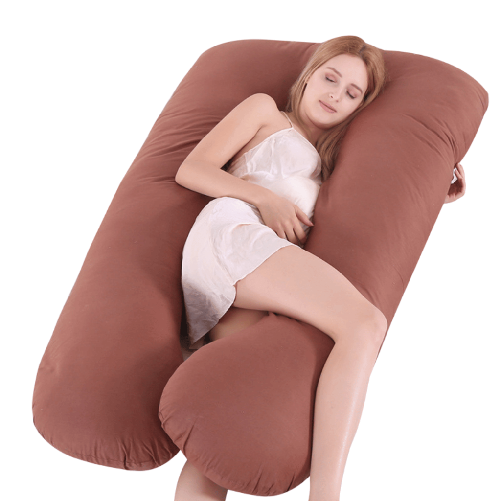 Comfortabel Full Body Kussen Cotton Coffee