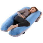 Comfortabel Full Body Kussen Flannel Dark Blue + Gray