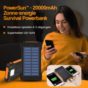 PowerSun - 20000mAh Zonne-energie Survival Powerbank