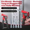 Pro Mount - Montage Tang en Pluggen Set voor Holle Wanden