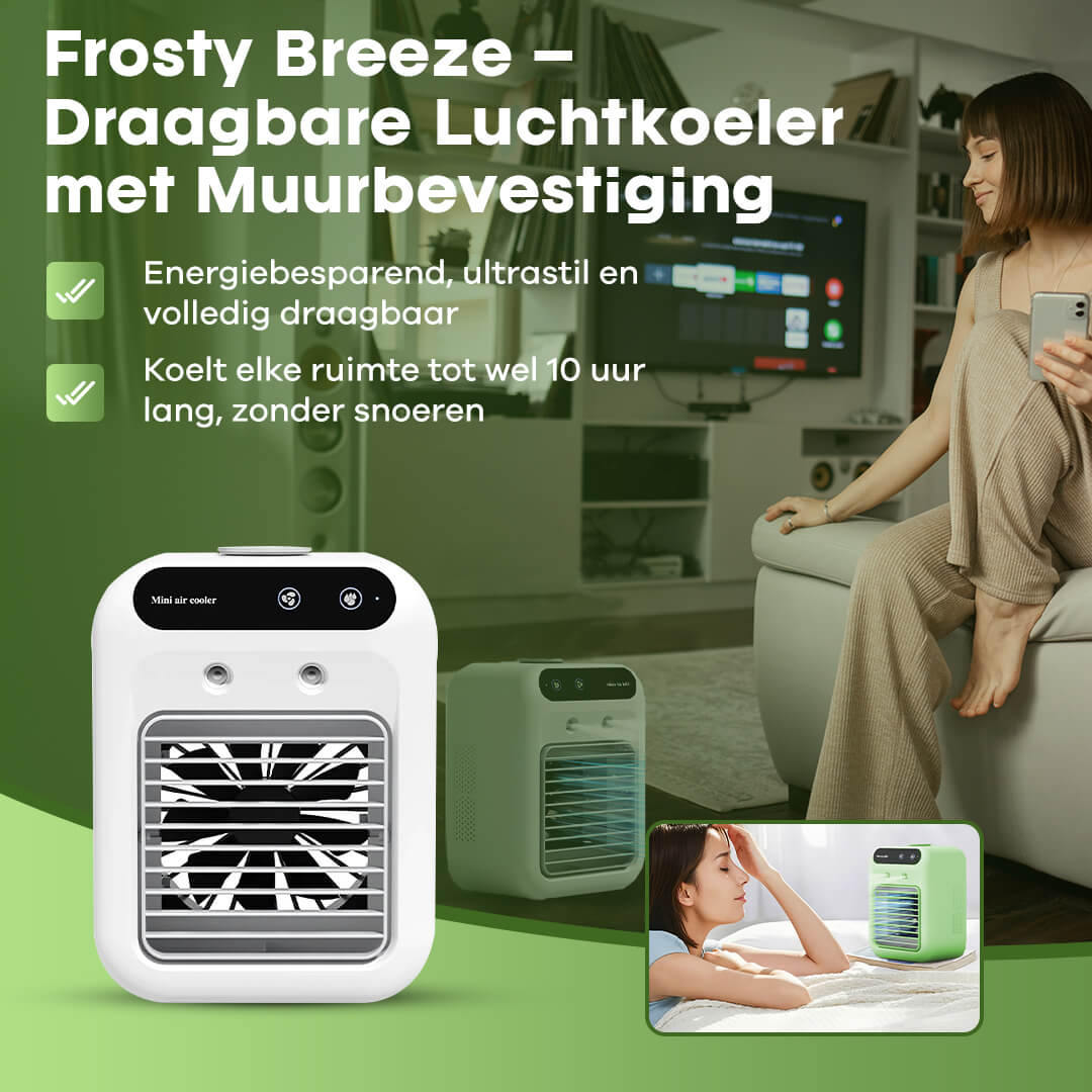 Frosty Breeze – Draagbare en Draadloze Luchtkoeler met Stilte en Kracht
