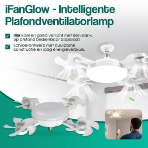 iFanGlow Plafondventilatorlamp – Verlichting & Verkoeling in Eén