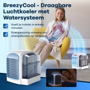 BreezyCool – Draagbare Luchtkoeler met Water & 4-in-1 Luchtfilter