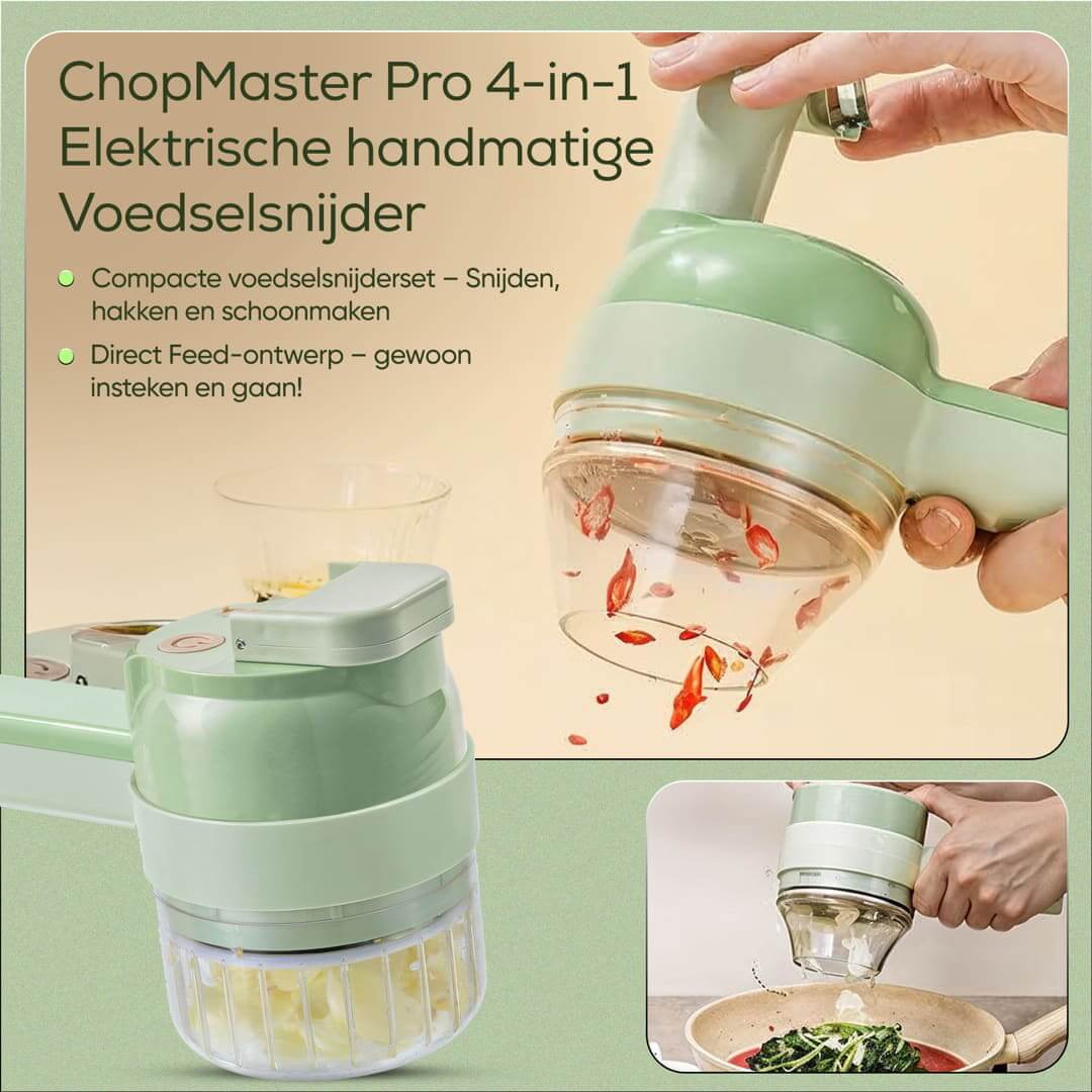 ChopMaster Pro – 4-in-1 Elektrische Voedselsnijder &amp; Vleesmolen