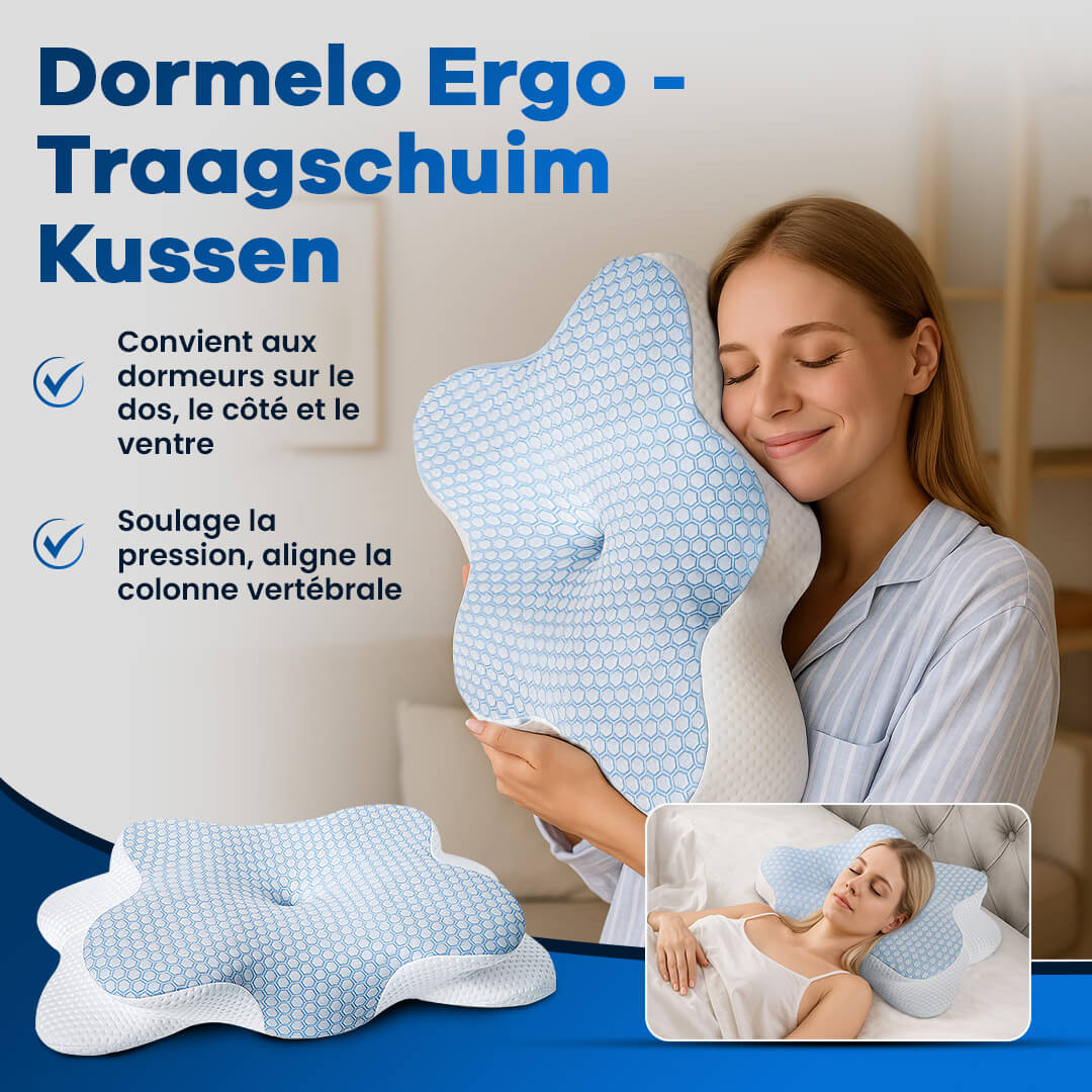 Dormelo Ergo Traagschuim Kussen – Ergonomisch &amp; Pijnvrij Slapen