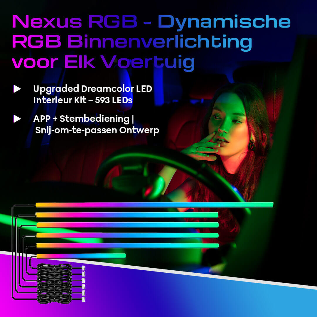 Nexus RGB binnenverlichting auto – Dynamische LED lichtstrips