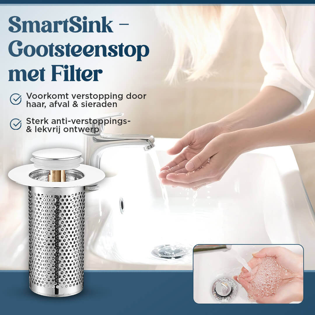 SmartSink gootsteenstop met filter – verstoppingvrij gemak