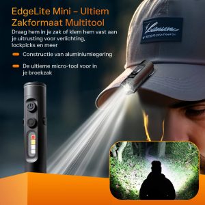 EdgeLite Mini – Krachtige Zaklamp & Aansteker in Sleutelhangerformaat