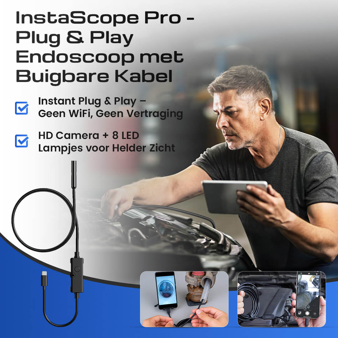 InstaScope Pro Endoscoop – Flexibele Plug &amp; Play Inspectiecamera