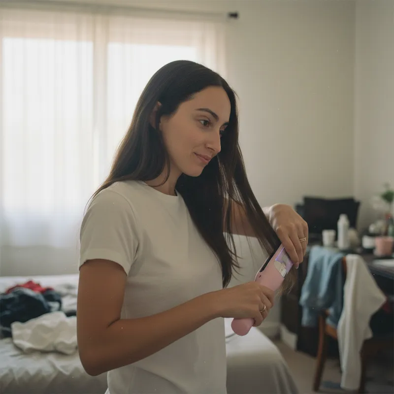 Seidiges, langes Haar dank der Anwendung des BeautyHair Pro