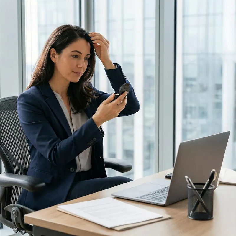 Snugwear verwarmde schouder- en nekcape in gebruik