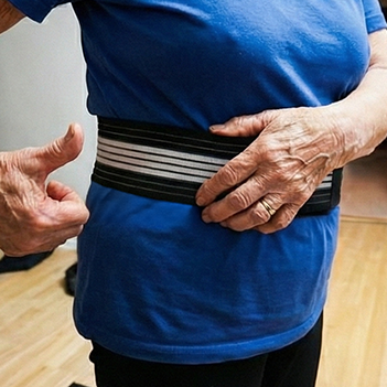 Gebruiker met Snugwear onderweg