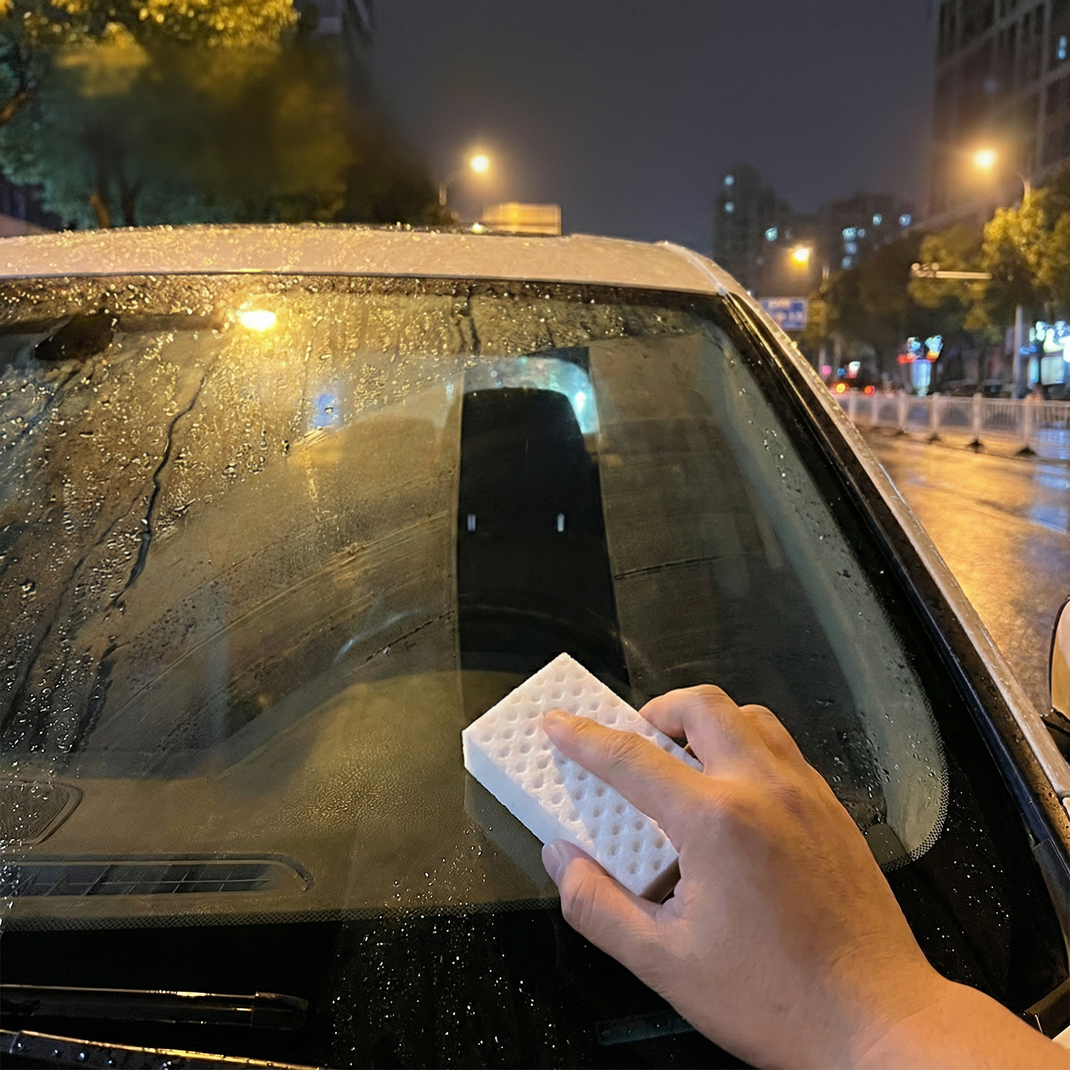 CrystalShine Nano-Shield in gebruik op glas