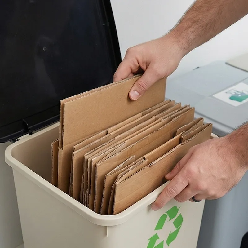 Een opgeruimde afvalbak