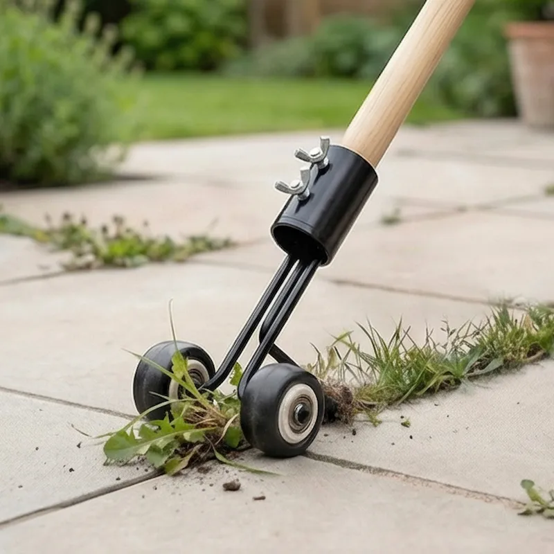 Plaats de haak van de Weedl tussen de tegels