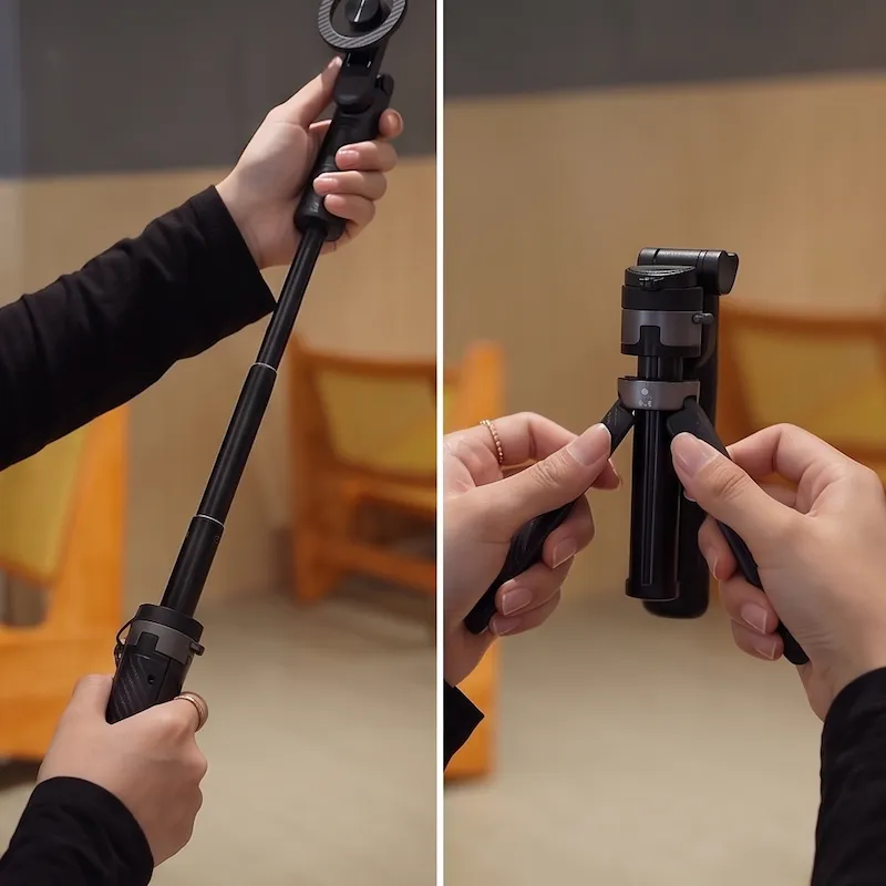 MagStick Pro schakelt van selfie stick naar statief