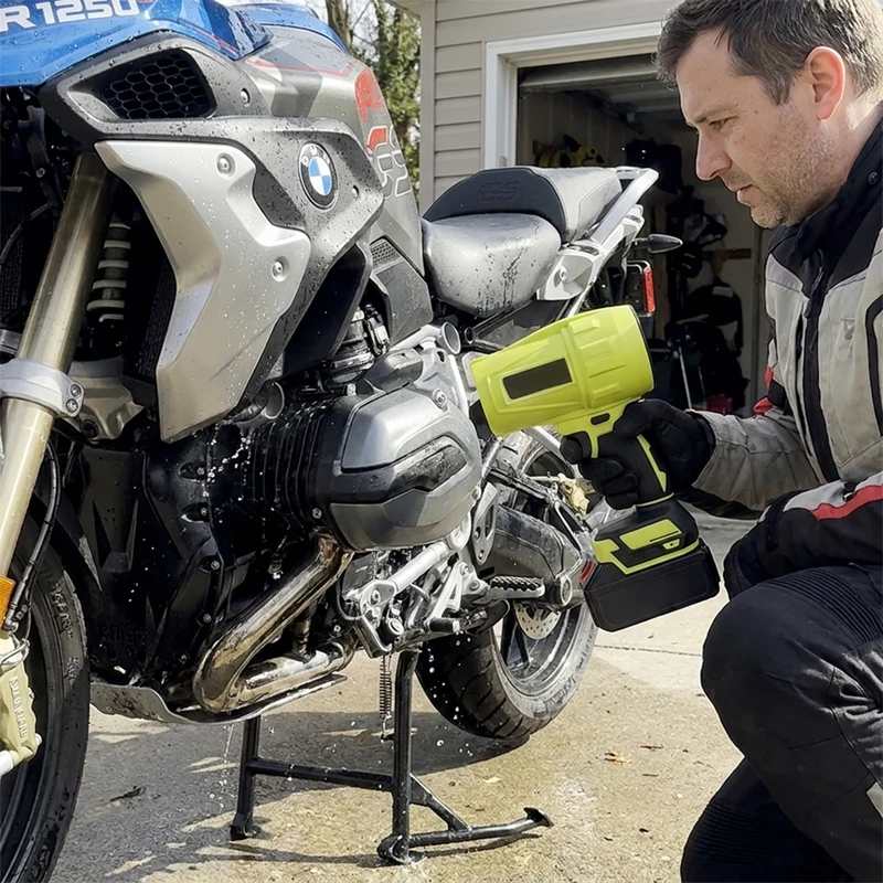 Motorrijder droogt motorblok met AirStorm V2