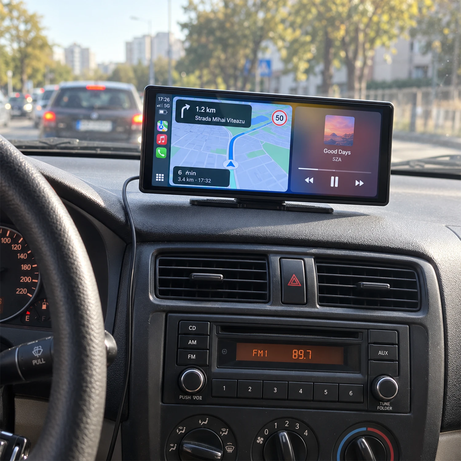 Rovera 4K Slim Dashboarddisplay – Rijd Slimmer Met Spraak, Kaarten En Muziek